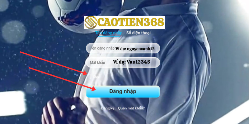 Nhập thông tin đã đăng ký chính xác